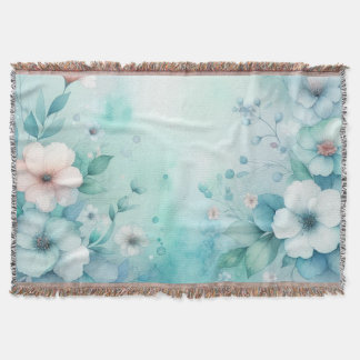 Manta Acuarela floral en colores pastel suaves