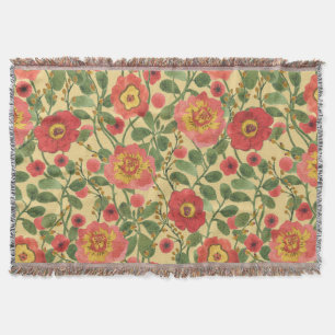 Manta Acuarela floral retro: elegancia inmadura