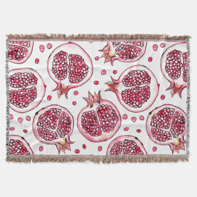 Manta acuarela granada y patrón de tinta (Anverso)