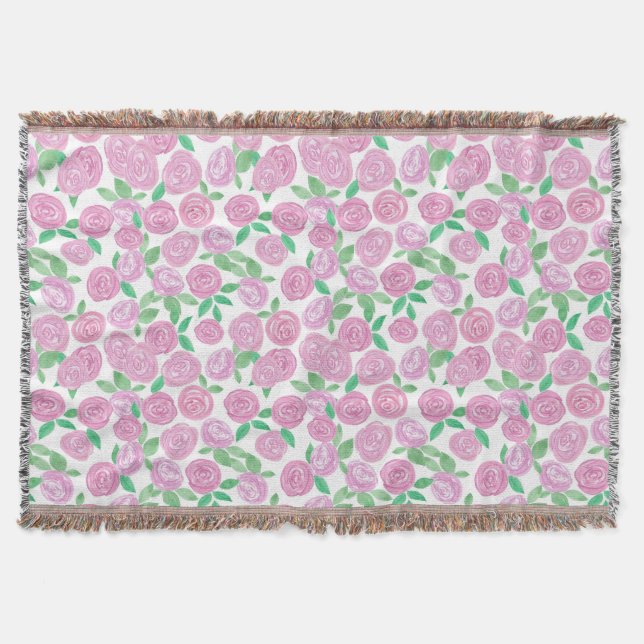 Manta Acuarela, rosa rosa (Anverso)