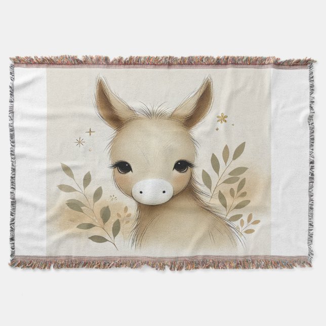 Manta Adorable diseño de burro (Anverso)