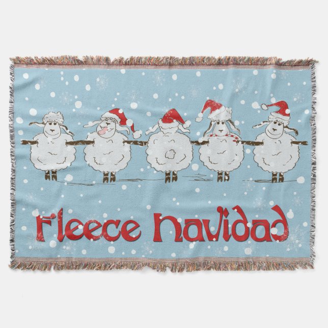 Manta Adorable FUNNY Fleece Navidad Navidad ovejas (Anverso)