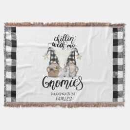 Manta Adorable Gnomes Cute Gnomes Negro Tapado de Búfalo