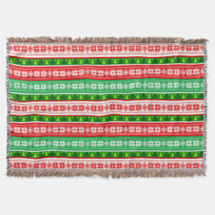 MANTA ADORNOS DE NAVIDAD DISEÑO ROJO BLANCO VERDE