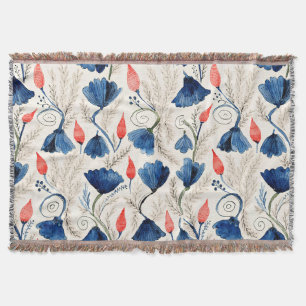 Manta Aesthetic Watercolor Patriotic Wildflowers