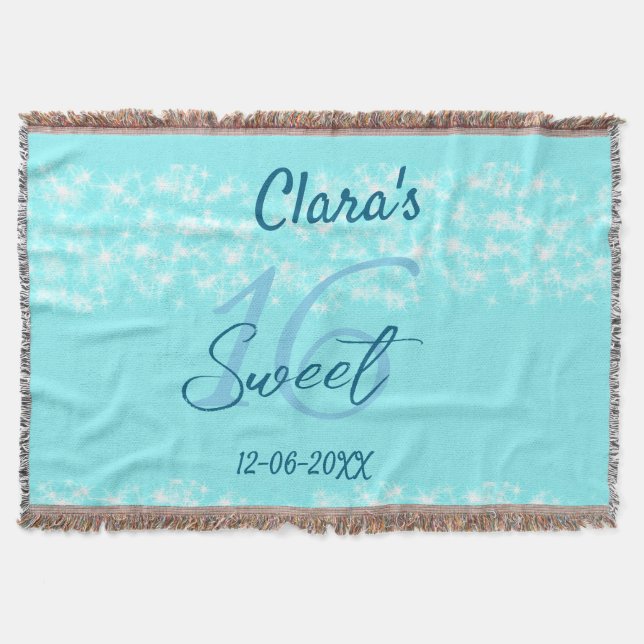 Manta Agate verde azulado turquesa dulce 16 cumpleaños a (Anverso)