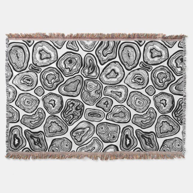 Manta Agitar cortes en blanco y negro (Anverso)
