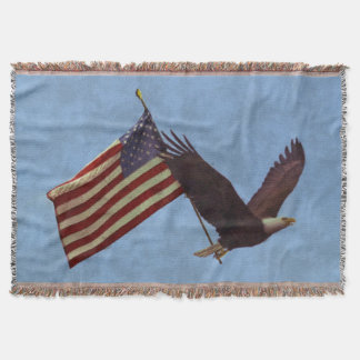 Manta Águila calva y bandera de Estados Unidos