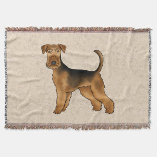 Manta Airedale Terrier Perro De Dibujos Animados Lindo S