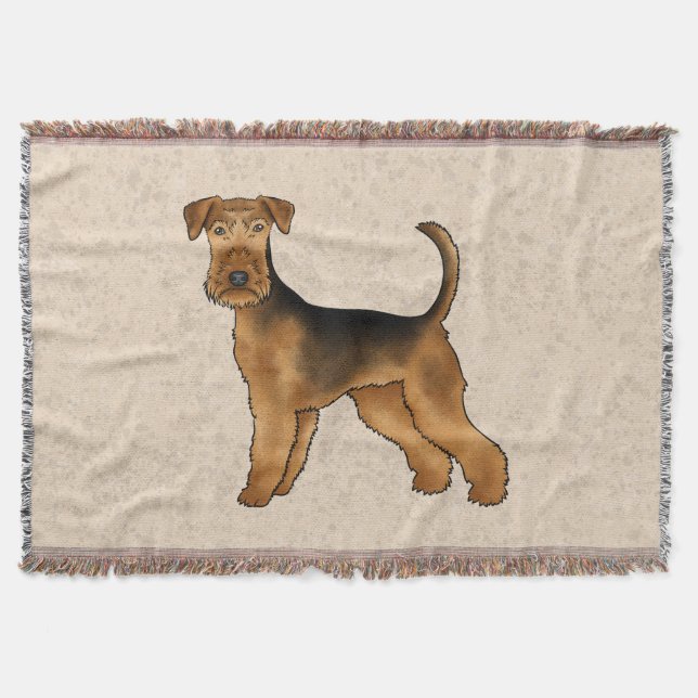 Manta Airedale Terrier Perro De Dibujos Animados Lindo S (Anverso)