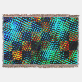 Manta Ajedrez azul, arañazos verdes, mancha sucia roja f