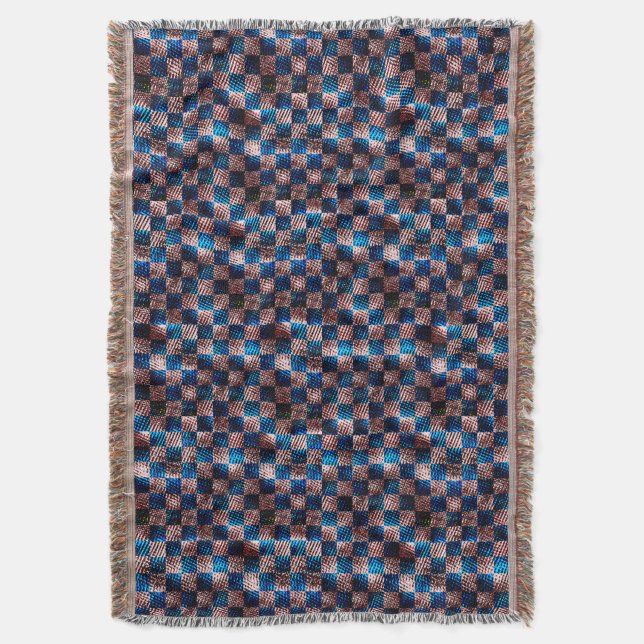 Manta Ajedrez rústico en forma de arañazos cruzados (Frente vertical)