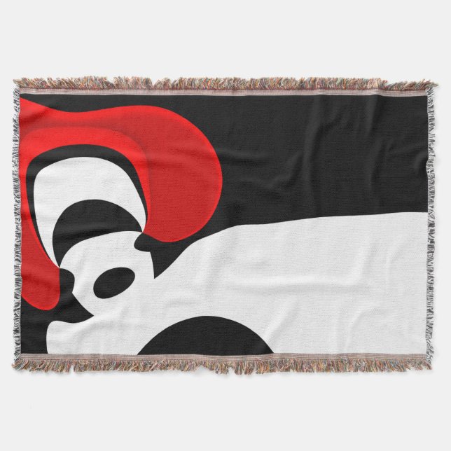 Manta Al Sr. Redd: Abstracto Negro, Blanco y Rojo (Anverso)