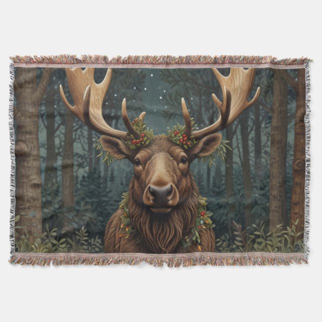 Manta Alce de Navidad retro vintage (Anverso)