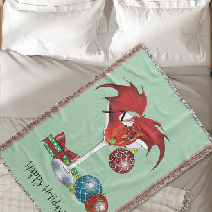 Manta Alegría de la Fiesta de Navidad Cóctel Dragón Rojo