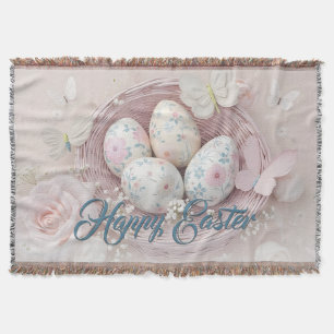 Manta Alegría suave de Pascua con motivo floral