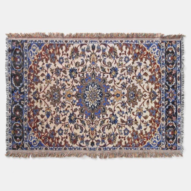Manta Alfombra Azul Turca Persa Antigua Oriental (Anverso)