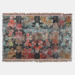 Manta Alfombra de lana antigua casera de color gris vint