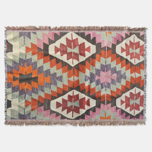 Manta Alfombra Kilim Turca Persa Oriental (Anverso)