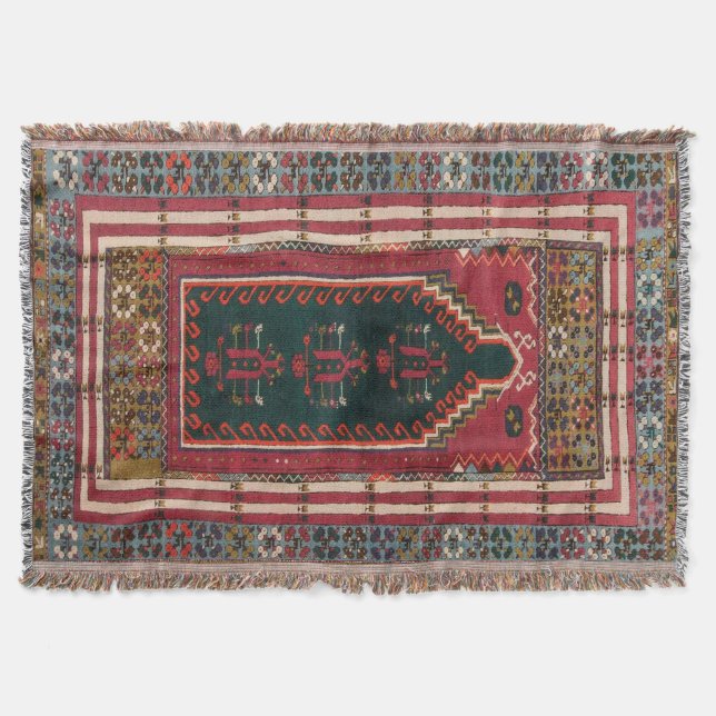 Manta Alfombra Oriental Antigua Kilim (Anverso)