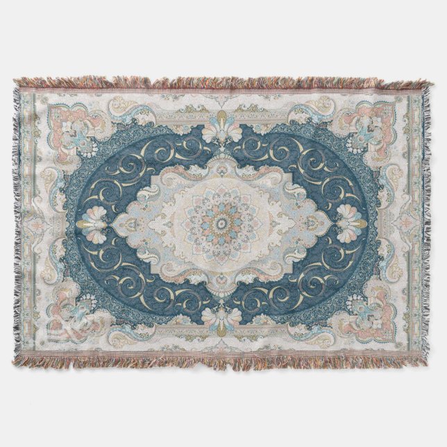 Manta Alfombra Persa Turca Antigua (Anverso)