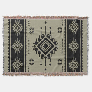 Manta Alfombra Tejida Geométrica Tribal del Suroeste - B