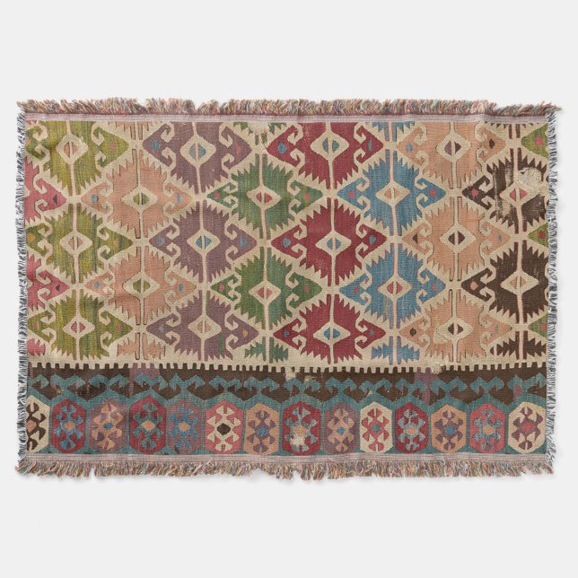 Manta Alfombra turca Kilim (Anverso)