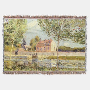 Manta Alfred Sisley Houses a orillas del Loing