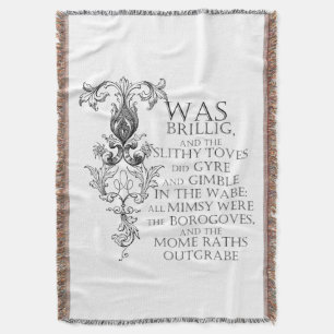 Manta Alice In Wonderland Jabberwocky Poem Throw Blanket