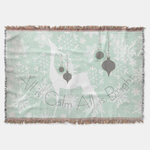 Manta All is Calm All is Bright Deer Holiday Throw