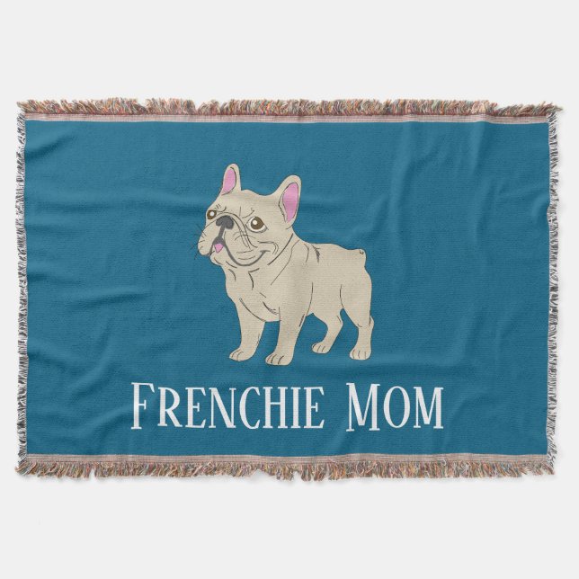 Manta Almohada de lanzamiento de mamá Frenchie (Anverso)