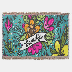 Manta Almohada Decorativa Belleza con Flores