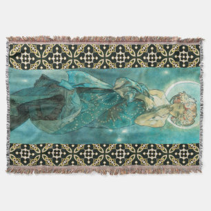 Manta Alphonse Mucha Moonlight Clair De Lune Art Nouveau