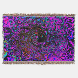Manta Alucinante Remolino Líquido Retro Negro y Magenta