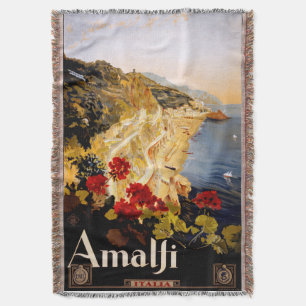 Manta Amalfi Italia Viaje Afiche Arte Gráfico