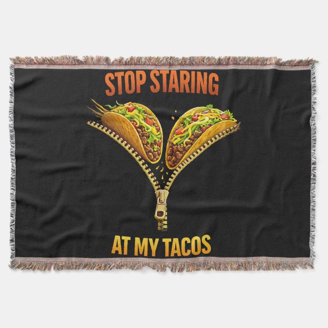 Manta Amante de Tacos Divertidos Deja de Mirar (Anverso)