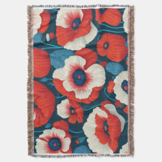Manta Amapola Roja Floral