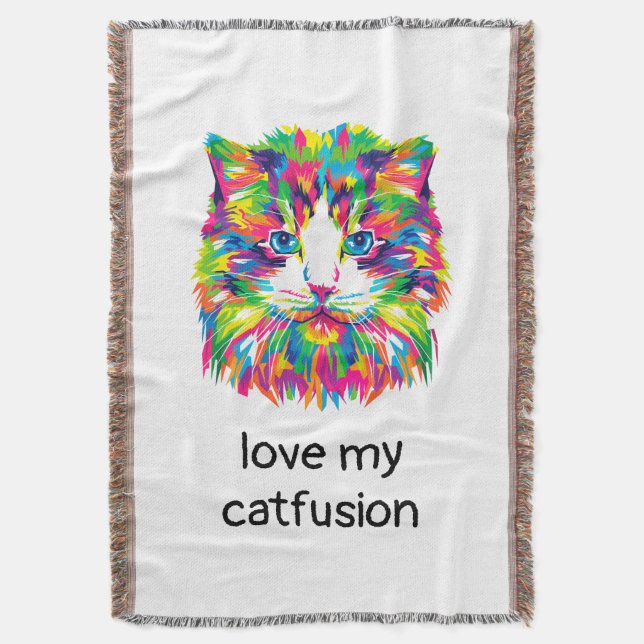 Manta Amar Mi Catfusión Fleece Throw Blanket (Frente vertical)