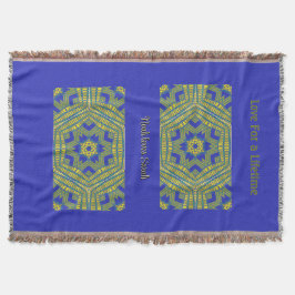 Manta Amarillo azul geométrico de la cueva