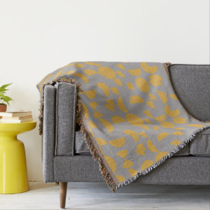 Manta Amarillo Gris Moderno Elegante Tribal Geométrico
