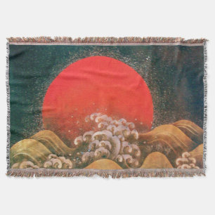 Manta AMETERASU, negro rojo marrón de la DIOSA del SOL