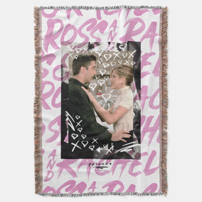Manta AMIGOS™ | Ross Y Rachel Doodled Hearts (Frente vertical)