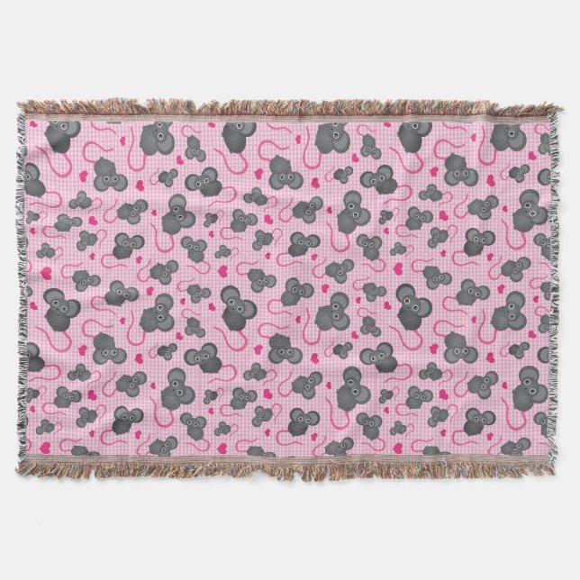 Manta Amo mi modelo del ratón en rosa (Anverso)