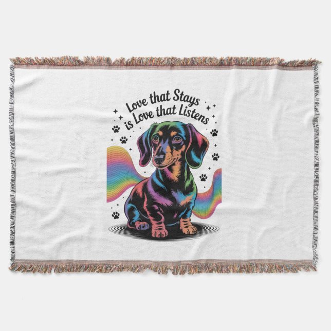 Manta Amor de Dachshund que permanece es amor que escuch (Anverso)