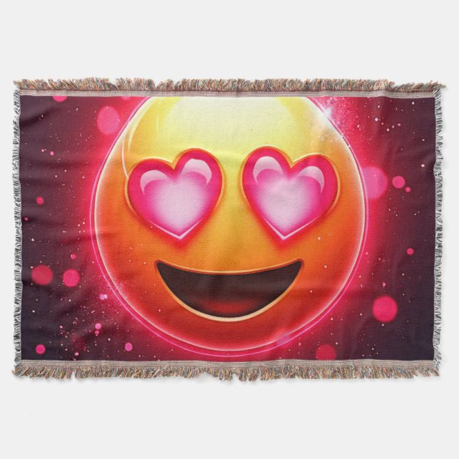 Manta Amor Emoji Struck Resplandor de corazones (Anverso)