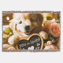 Manta Amor extendido: Golden Retriever con "You Are Love