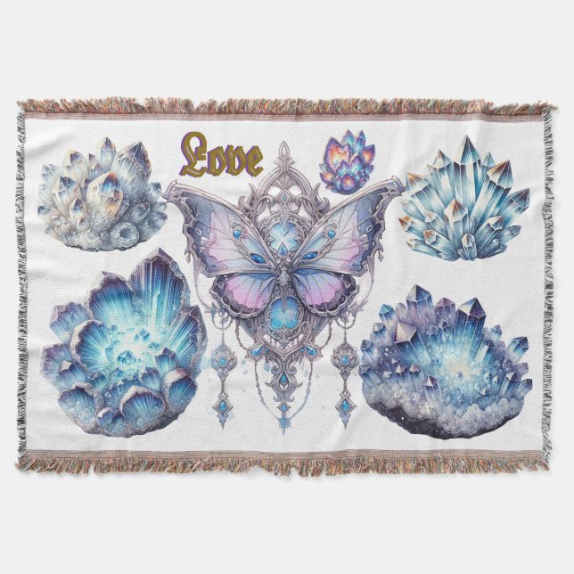 Manta Amor Mariposa Marco floral Basic Camiseta Oscura (Anverso)