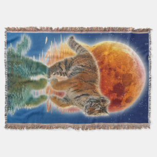 Manta Amur Tiger Cub & Moon Wildlife Fantasy Art