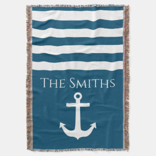 Manta Anclaje minimalista y franjas Náuticas