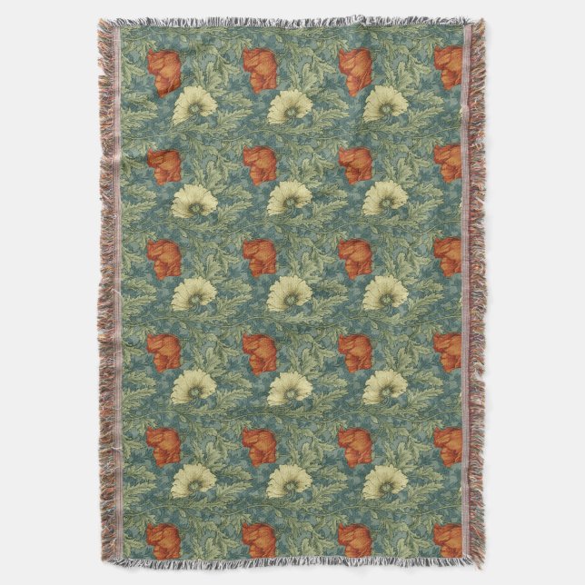 Manta Anémona Floral de William Morris (Frente vertical)